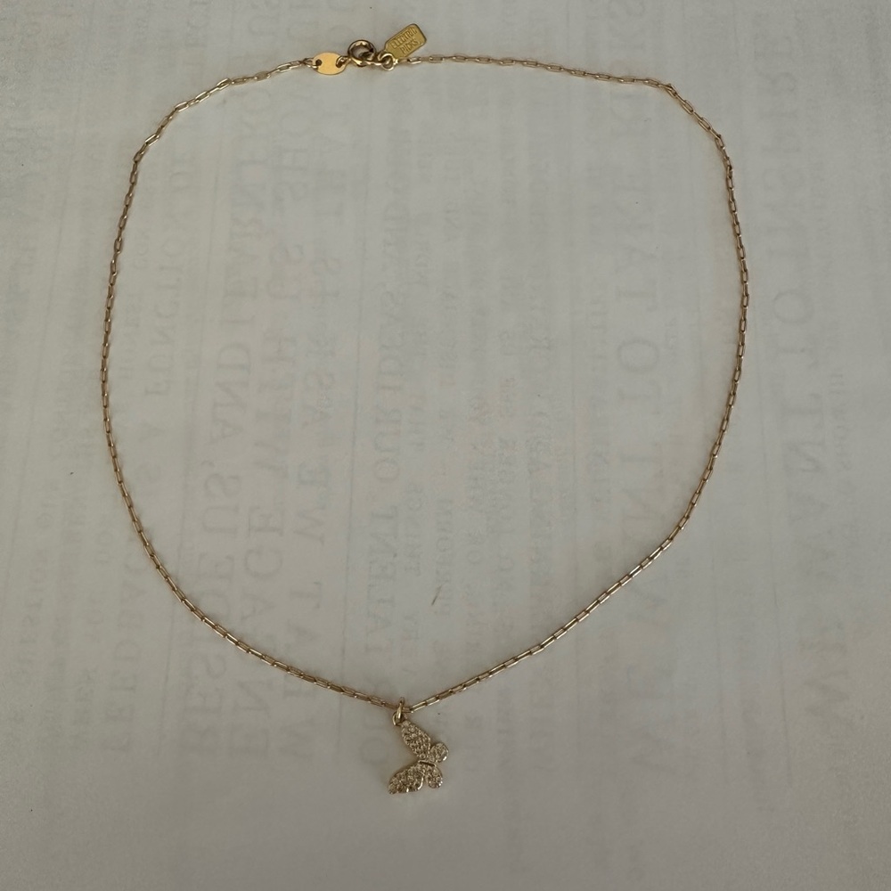 EP Gold Necklace with Butterfly Pendant